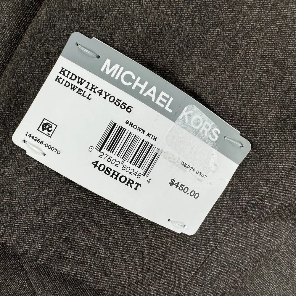 Michael Kors Mens Kidwell Classic Fit Wool Blend Stretch Suit Jacket Brown 40S